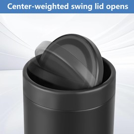 MANCROZ Mini Trash can,Brushed Stainless Steel, Small Trash can with Swing Top lid, 1.6 L/0.4Gal Kitchen Countertop, Bedroom, Bathroom, Home Office,Desk Trash can