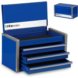Portable 3 Drawer Steel Stackable Tool Box Chest with Liner Storage Organizer