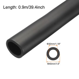 Rebower 1.2" ID Pipe Insulation Tubing 3/16" Thick Heat Preservation Foam Tube, [for Plumbing Freeze Protection Exercise Handle] - 1.6" OD/3ft/Black(30x40mm)
