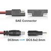 RIIEYOCA DC 8mm Male to SAE Connector Adapter 14AWG Cable,with