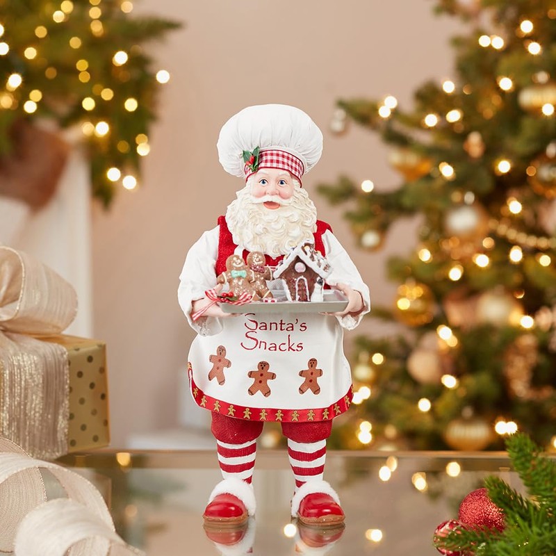 Kurt S. Adler 11-Inch Gingerbread Chef Santa Figurine