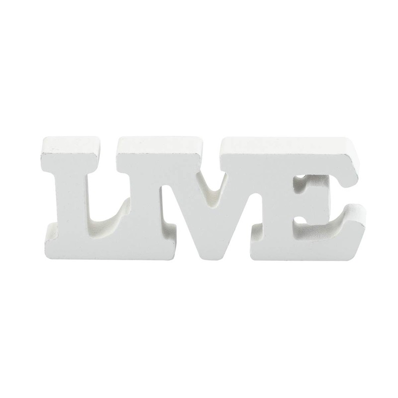 SALOCY LIVE LOVE LAUGH Wooden Letters for Wedding Decoration (White)