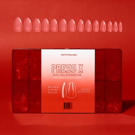 Notpolish PRESS X Soft Gel Nail Extensions - Medium Almond Shaped Nail Tips for a Flawless Fit - Durable, Break-Resistant Fake Nails - Easy-to-Use Press On Nails with Seamless Cuticle Edge - 630 Pcs