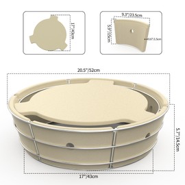 onlyfire Stainless Steel Charcoal Ash Basket, Charcoal Firebox Set with Heat Deflector for Weber 22-inch Kettle Charcoal Grills