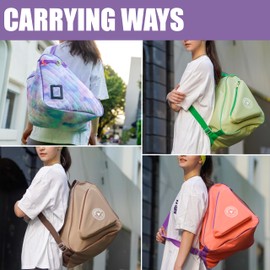 HEXIFUL Skate Bag to Carry Ice Skates, Inline Skates, Roller Skates and Quad Skates for Both Kids and Adults (Watercolor/Purple 010)