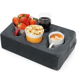 Couch Cup Holder Pillow,Sofa Cup Holder,Couch Drink Holder,Octagon Couch Caddy with Cup Holder for Coffee Cup,Phone,Remote,Couch Cup Holder Tray for Bed,Car,Sofa,Table,Couch Accessories