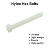 Piutouyar 20 Pair M5x40mm White Nylon Hex Bolts Plastic Hex