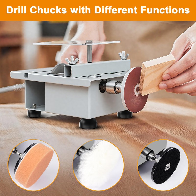 Portable Precision Table Saw by Sinpiode, 9000RPM High Speed Desktop