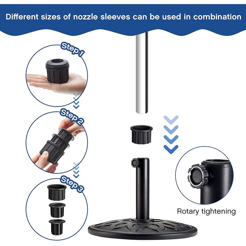 12 Pcs Patio Umbrella Base Parts, Plastic Parasol Stand Replacement