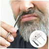 4pcs Beard Scissors Set White Leather Case Stainless Beard Trimming