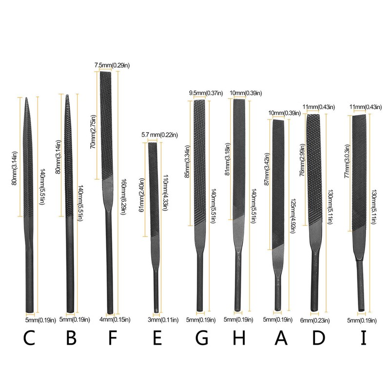 Holzraspelfeile, Stahl, Handfeile, runde Raspel, halbrund, flache Nadelfeile, Holzraspel zum