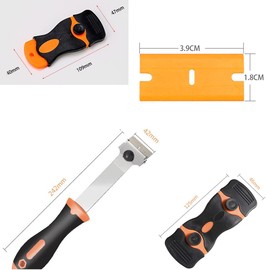 1 Set Rasierklingenschaber, Reparaturschaber zum Entfernen von Etiketten, Zulassungsaufklebern, Windschutzscheibenkitt, Geräten, Glas