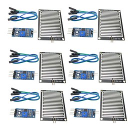 KKHMF 6pcs Raindrop Detection Sensor Module LM393 Weather Monitor Sensor Nickel Plate 3.3-5V for Arduino