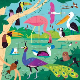 Mudpuppy Bugs & Birds Magnetic Puzzles from Mudpuppy - Includes Two 20-Piece Magnetic Puzzles, Colorful Illustrations, Portable Trifold Package Allows for Puzzling on The Go!, Ages 4+