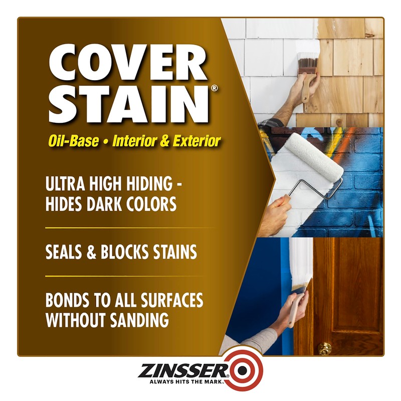 qt Zinsser 03504 White Zinsser, Cover-Stain Oil-Based Stain Blocker, 450