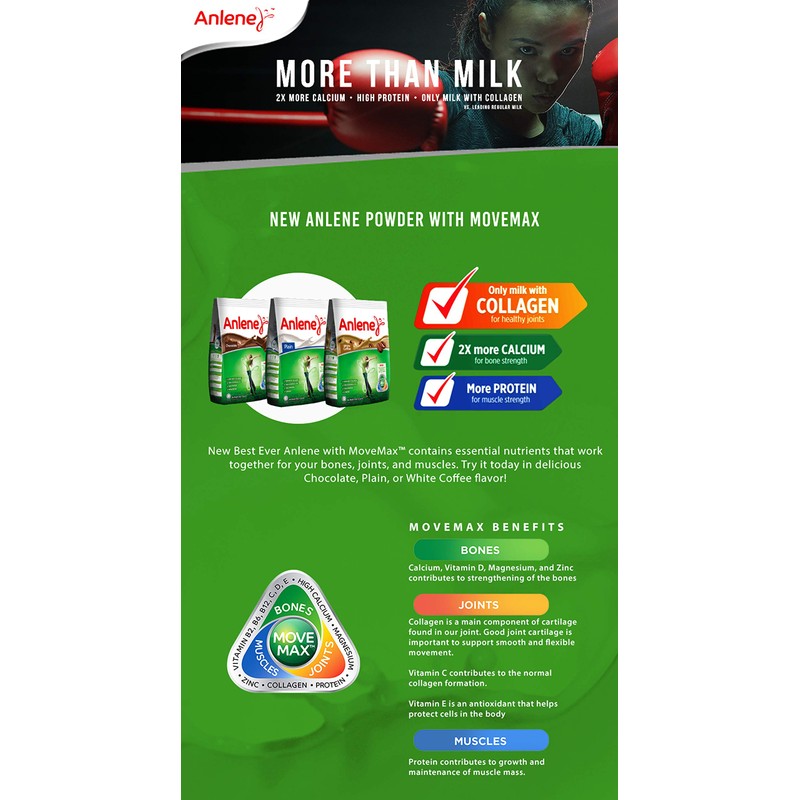 Anlene Plain Vanilla Powdered Milk Drink 600g