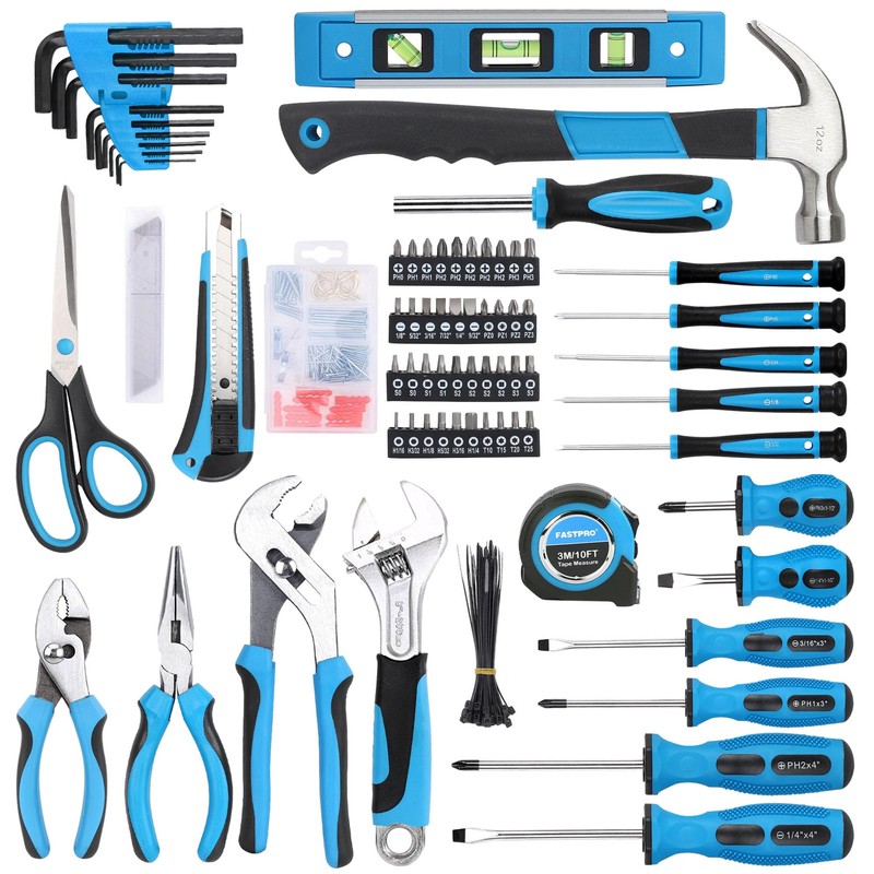 FASTPRO 220-Piece Home Tool Set, Household Repairing Tool Kit with