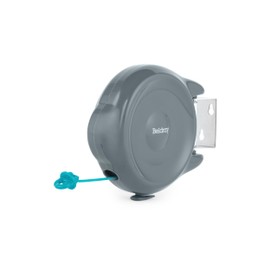 Beldray Retractable Clothesline – 15 Metre Drying, Anti-Slack Hook, Pivoting Wall Bracket, Multidirectional Washing Line, Space-Saving, Taut and Secure, LA035815FEU7, Carbon Steel, Grey, One Size