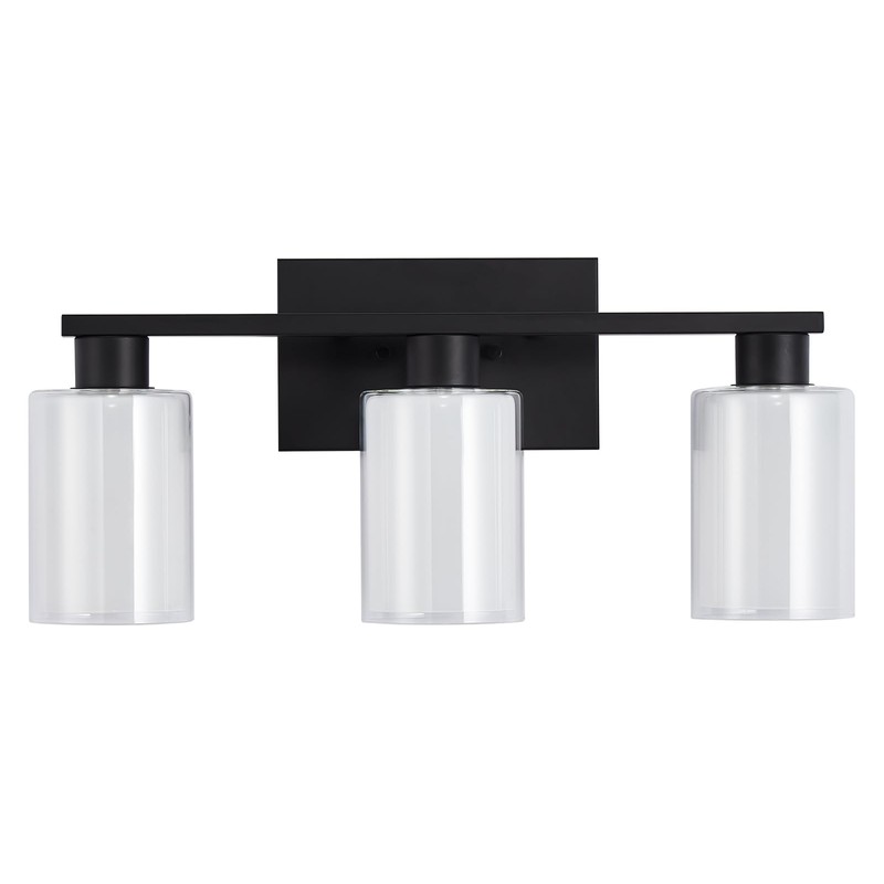 Bathroom Light Fixtures, 3 Lights Matte Black Vanity Light with