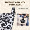 Tintnut Black White Cow Print Permanent Vinyl,12" x5ft Self Adhesive