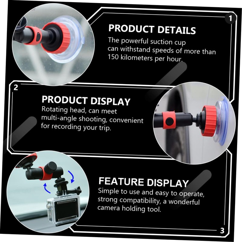 SHINEOFI Suction Camera Mount for Windshield Dashboard Durable Action Camera