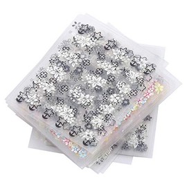 Pegatinas 3D para Uñas, 50 Hojas con Varios Patrones y Colores, Incluye Pegatinas de Flores y DiseñosColoridos para Decorar Uñas