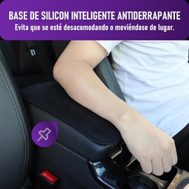 Funda Universal para Reposabrazos Central Tapete de automóviles Accesorio de Proteccion Impermeable de Piel Sintetica (Negro con ROJO)