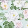 20 Napkins White Roses on Mint Flowers Table Decoration 33