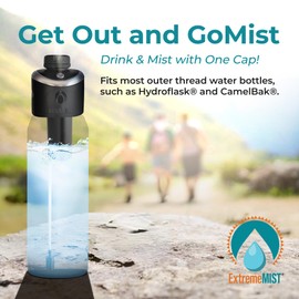 The GoMist Misting & Drinking Bottle Cap – Convert Your Water Bottle to a Drinking AND Misting Bottle - Adds Portable, High-Pressure Misting Spray for Cooling Off, Outdoor Activities, Hiking, & Sports
