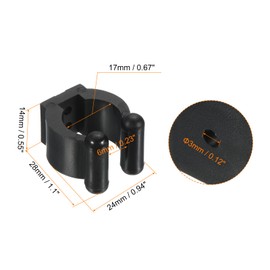 PATIKIL 17mm Dia Billiards Cue Locating Clip Holder, 24 Pack Plastic Snooker Clip for Fishing Rod Pool Cue Rack Storage, Black