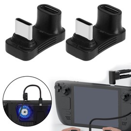 EMSea 2PCS 180 Degree Angle USB C Adapter U Shape USB-C Male to USB-C Female Converter Connector PD 100W Fast Charge 10Gbps for Type-C Mobile Phones Tablet Laptop