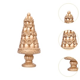 Milageto Easter Egg Tree Figurine Easter Decorations Table Ornament Resin Sculpture for Office Study Room Bookshelf Bedroom, Golden