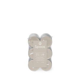 Spaas Scented Tealights flatpack x12 4.5h, Mindful Morning, Warm Grey