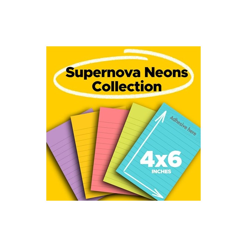 Post-it Super Sticky Notes Notas adhesivas, 12.7 x 20.3 cm,