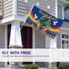 Hztyyier World Peace Flag Dove Rainbow Signs Double Printed World