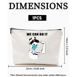 MOPZIJA Nurse Bag Nurse Bag, Cosmetic Multi-Purpose Make-Up, Canvas Pen Case, Toiletries Travel Bag Zip, School Supplies, Gifts for Practitioners, Christmas Gift