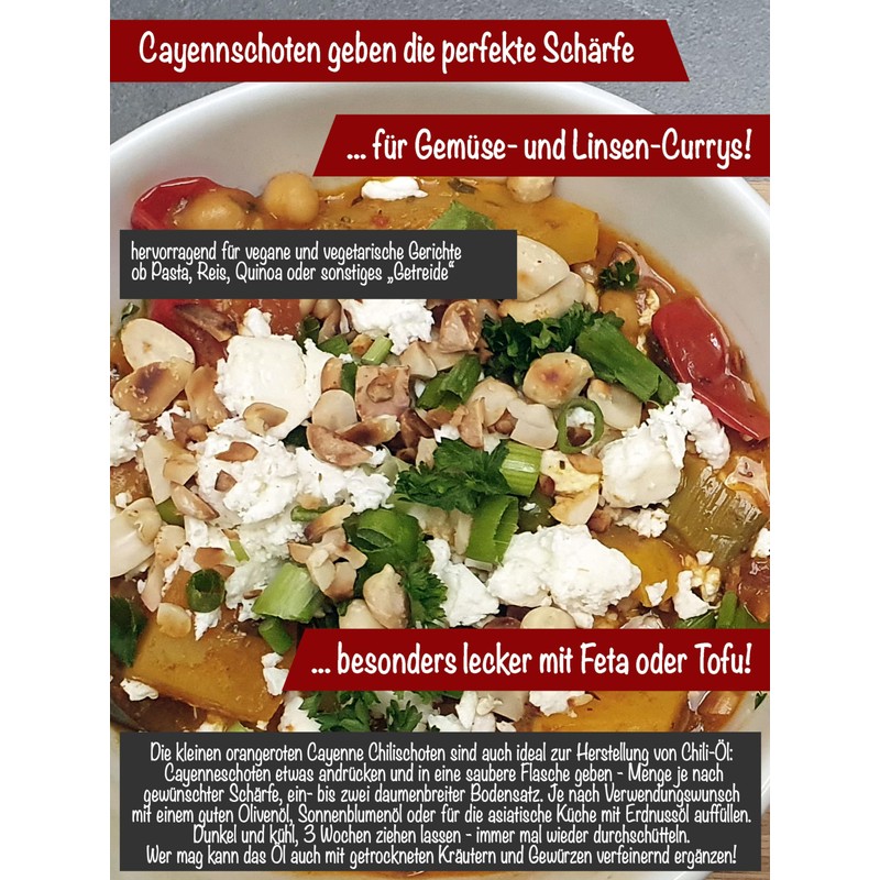 direct&friendly | Whole Organic Cayenne Chilli Peppers | Sharp Level