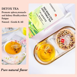 Clearing Dampness Tea,Red Bean Job's Tears Poria Tea, Adzuki Bean Gorgon Fruit Herbal Tea 6.17OZ(175g,7gx25bags) No Added Flavoring Combination Of Scented Tea