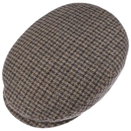LIERYS Britain Flat Cap Houndstooth Multicoloured Made in Italy Men's Summer Winter Brown 57 cm