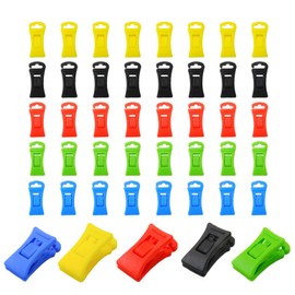 Pack of 40 8 mm Sock Clips Set, Sock Holder, Socks, Mini Clothes Pegs, Sorting Aid Holder for Washing Machine and Dryer, Perfect Socks Sorting Aid (Black, Red, Yellow, Blue, Grass Green)
