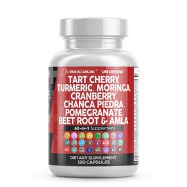 Clean Nutraceuticals Tart Cherry Extract Capsules with Turmeric Moringa Cranberry Chanca Piedra Celery Quercetin ACV Pomegranate L Selenomethionine - Uric Levels - 120 Ct
