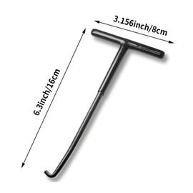 Lyfengdeam 2 Pieces Motorcycle Exhaust Spring Hook, T Shaped Handle Exhaust Pipe Spring Puller Installer Hooks Tool with Rubber Coating for Motorcycle Vehicle Springs Removal, Installation (Black)