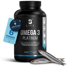 B Life Omega 3 Platinum Aceite de Anchoa Salvaje con 180 cápsulas