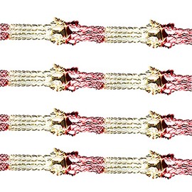 Widdle Gifts Ltd Pack 4 Foil 30cm x 2.7M Garland Christmas Ceiling Decorations - Red/Gold