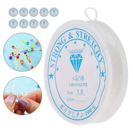 Alucy Hilo Transparente para Bisutería Pulsera, 10 Rollos De Cristal Elástico Línea Hilo De Cadena Rebordeartransparente para Hacer Joyas(1 Mm)