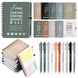 Jetec 25 Sets Team Employee Appreciation Gifts Bulk Office Business Inspirational Team Together Spiral Notebooks with Ballpoint Pens Thank You Team Gifts for Coworker(Vintage Color,Team)