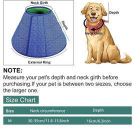 Voarge Dog Cone Collar After Surgery, Breathable Mesh Pet Recovery Collar Adjustable E-Collar, After Surgery and Injuries, Anti-Bite & Lick
