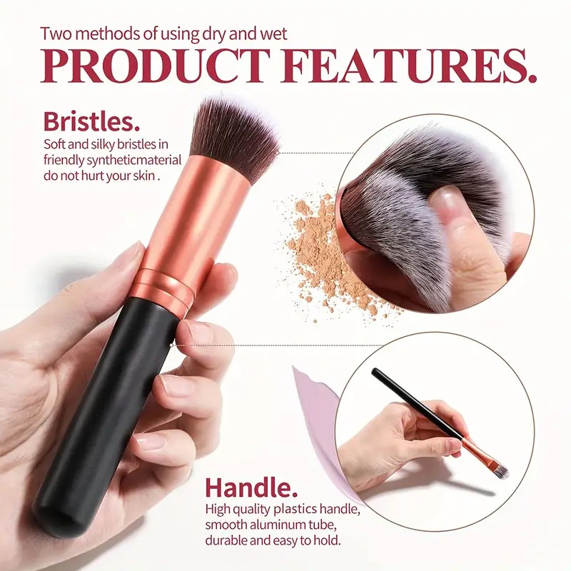 Professional Makeup Brush Set with Soft Fluffy Bristles for Foundation,