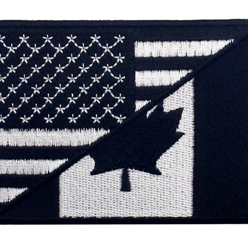 EmbTao USA American United State Canada Flag Patch Embroidered Applique