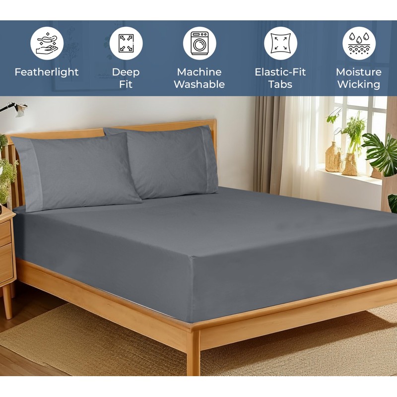 Royale Linens - Sábana bajera ajustable 100% algodón